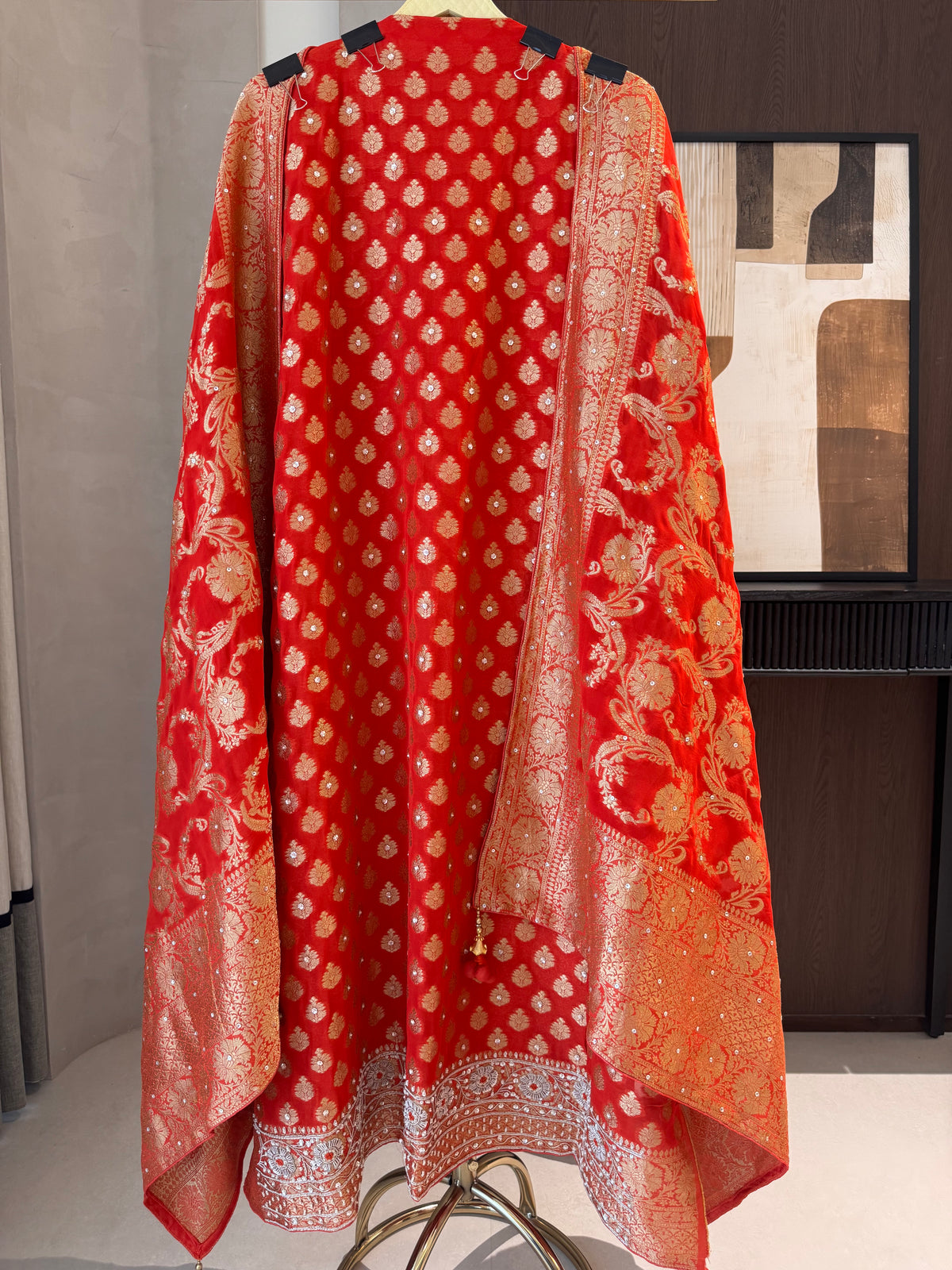 The Khadi Aura — Khadi Georgette Suit with Zari Work