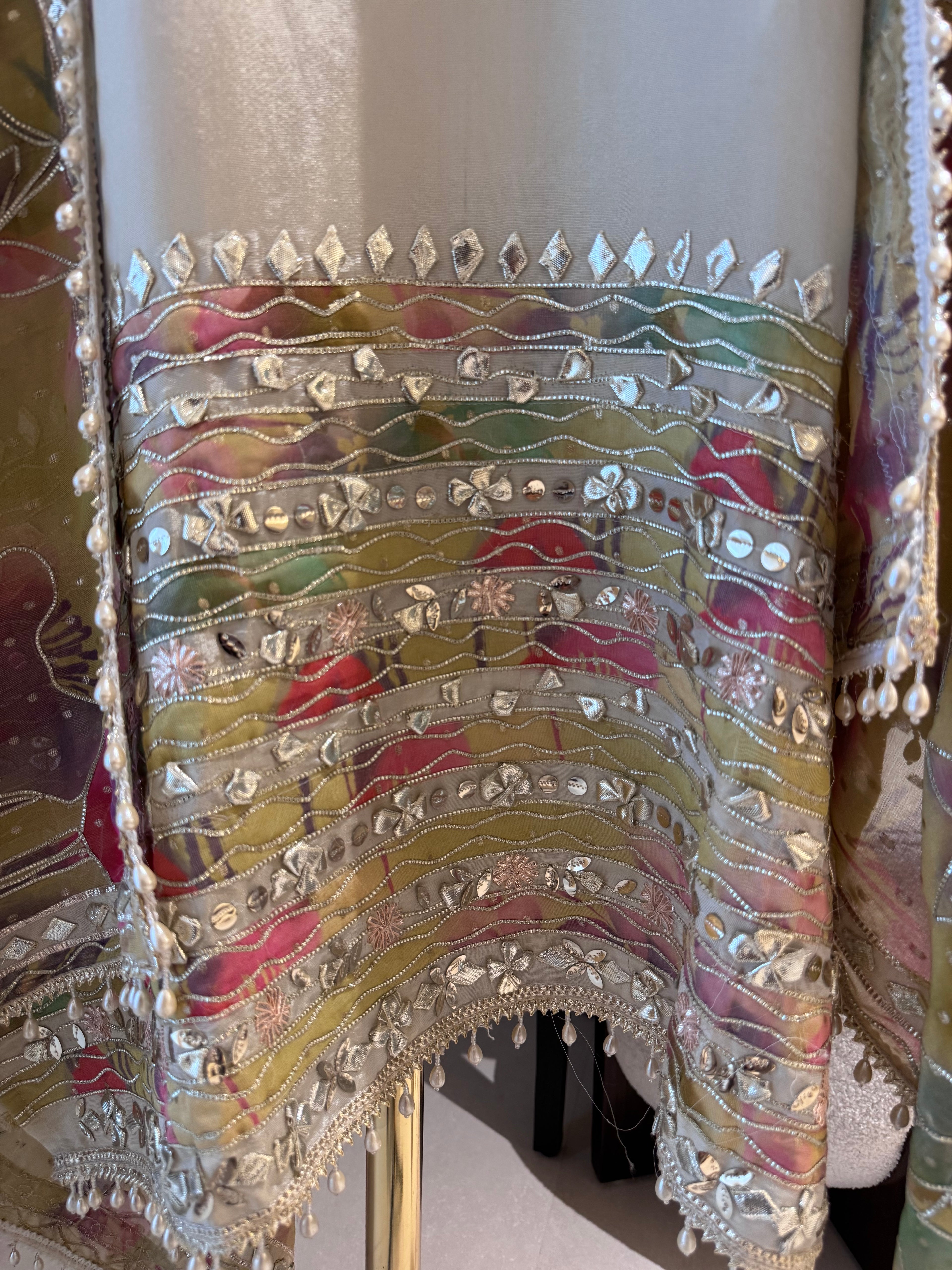 The Chandni Bloom — Shimmer Silk Suit with Gota Work-hem