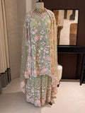 The Petal Veil — Net Set with 3D Floral Embroidery