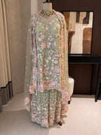 The Petal Veil — Net Set with 3D Floral Embroidery