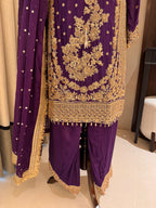 The Farshi Bloom — Satin Organza Set with Zari & Bead Work
