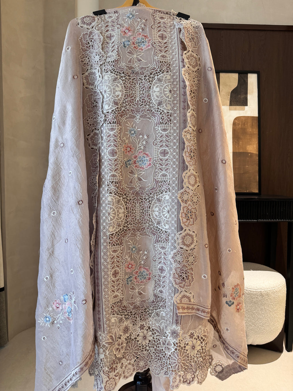 The Cutwork Edit Vol. 01 — Shimmer Silk Suit with Swarovski