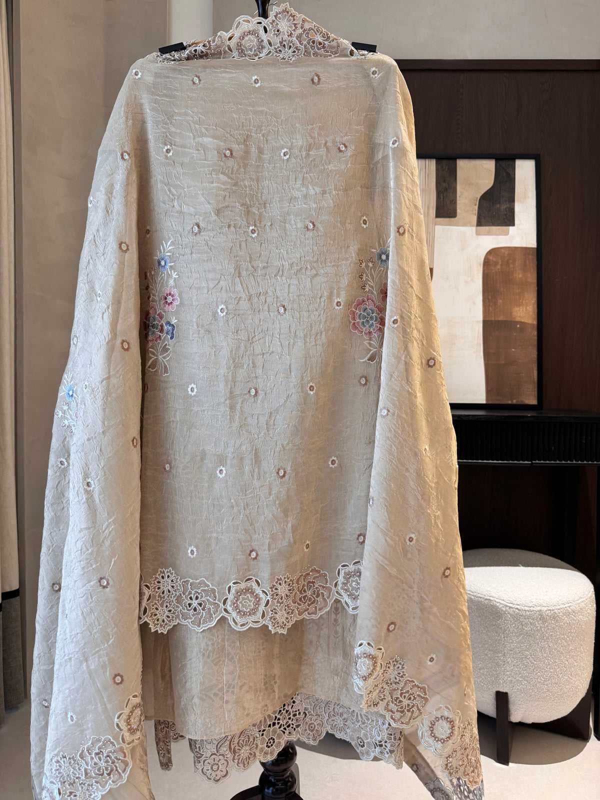 The Cutwork Edit Vol. 01 — Shimmer Silk Suit with Swarovski