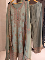 The Barfi Weave — Banarasi Set with Bead Work