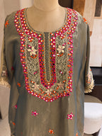 The Kaftan Edit Vol. 01 — Shimmer Silk Set with Mirror Work