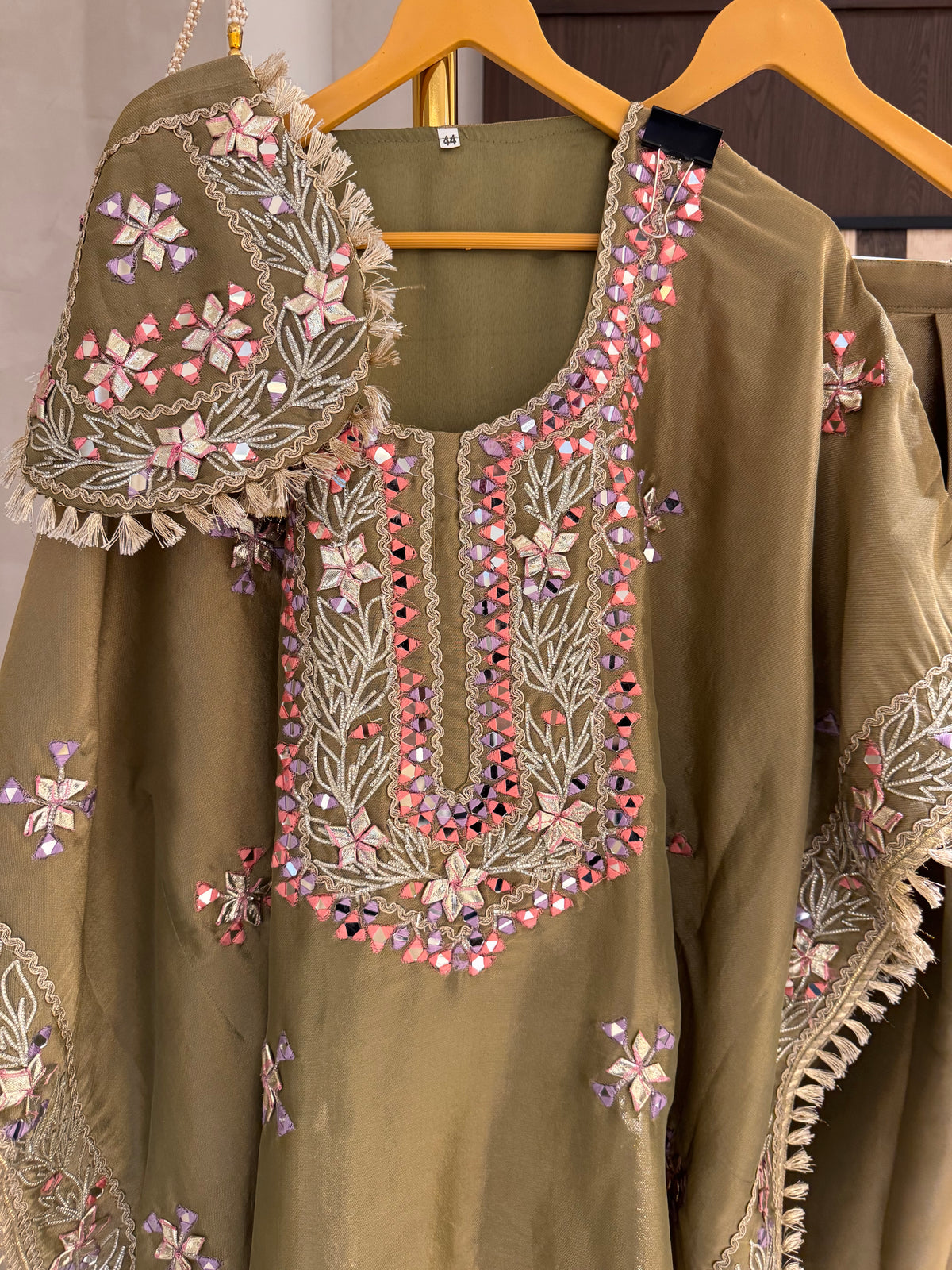 The Kaftan Edit Vol. 01 — Shimmer Silk Set with Mirror Work