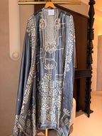 The Tribal Tapestry — Gaji Silk Suit with Abhla Work-grey front