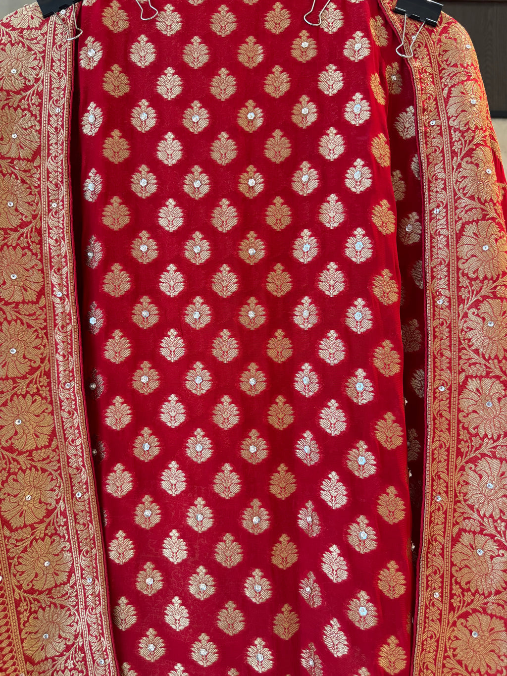 The Khadi Aura — Khadi Georgette Suit with Zari Work