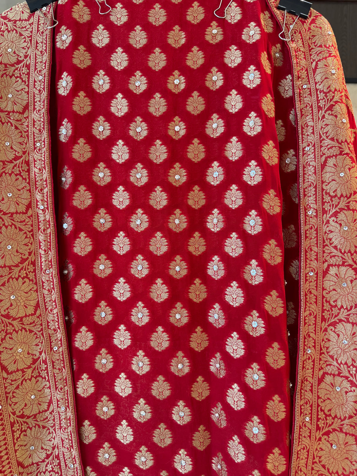 The Khadi Aura — Khadi Georgette Suit with Zari Work