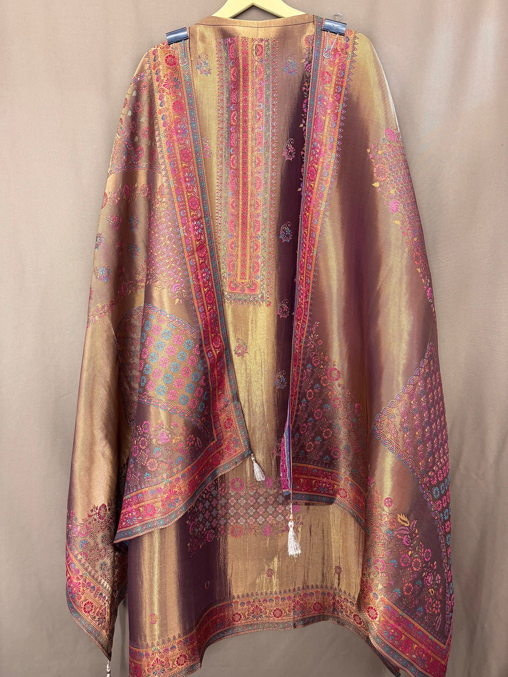 The Banarasi Edit Vol. 02 — Tanchoi Silk Suit with Woven Jaal