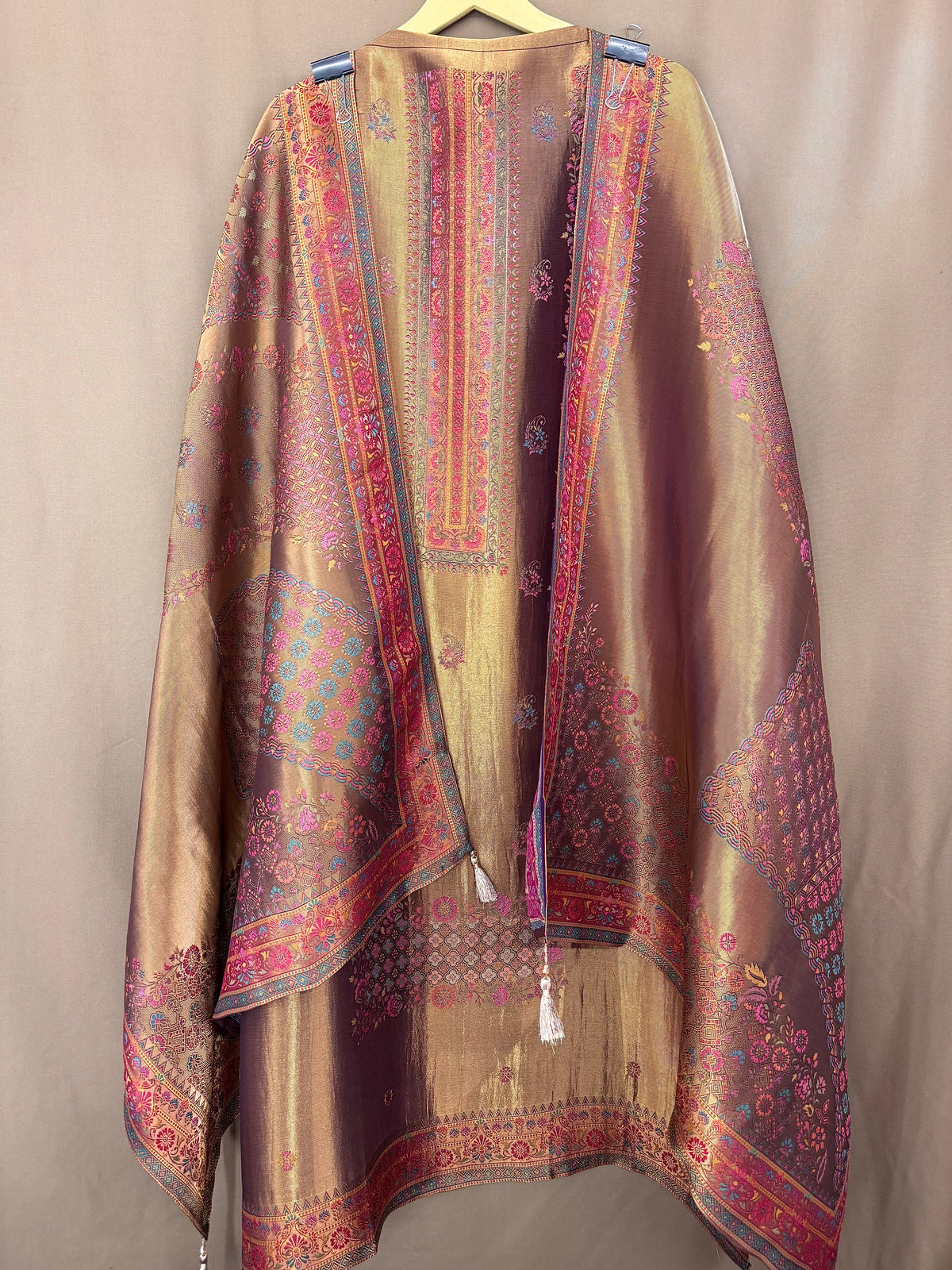 The Banarasi Edit Vol. 02 — Tanchoi Silk Suit with Woven Jaal