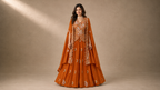 The Seraphine Bloom — Indowestern Cape Set with Zardosi Embroidery-front