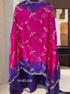 The Rang Bloom — Silk Suit with Handwork & Shaded Chinnon Dupatta-dupatta 