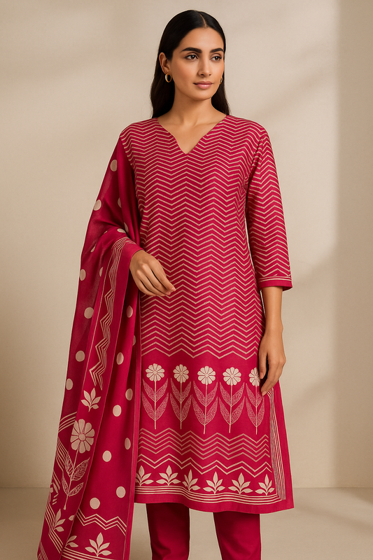 Dola Silk unstitched suit