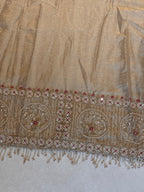 The Beaded Atelier — Shimmer Silk Suit with Zardosi Bead Work-back-hem