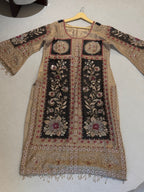 The Beaded Atelier — Shimmer Silk Suit with Zardosi Bead Work-front